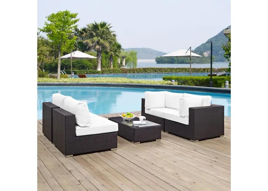 Convene 5 Piece Outdoor Patio Sectional Set