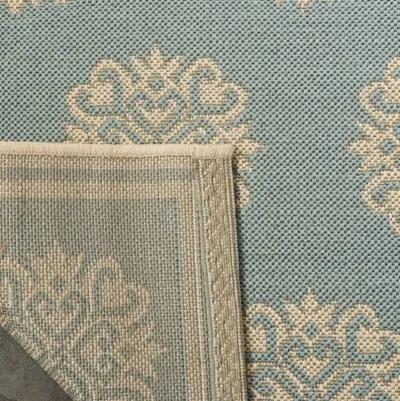 LINDEN 181 Collection LND181K-28 Aqua / Cream 2'-2" X 8'