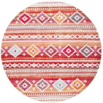 MONTAGE Collection MTG272Q-7R Red / Fuchsia 6'-7" X 6'-7" Round