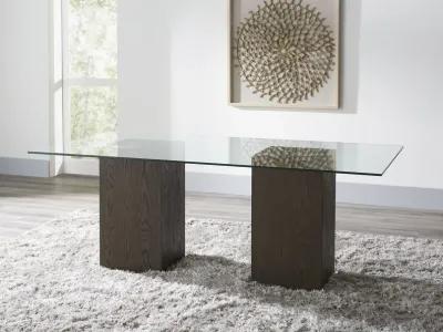 Modesto Rectangular Glass Table in French Roast