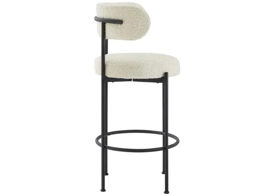 Albie Boucle Fabric Bar Stools - Set of 2