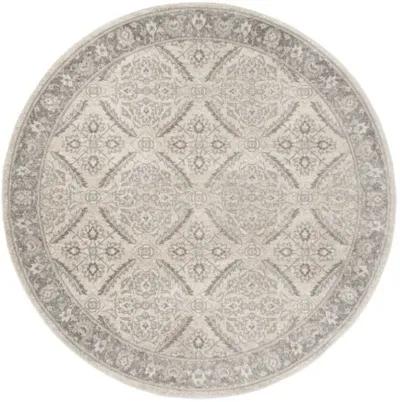 Brentwood 863 Cream / Grey 6'-7" X 6'-7" Round Round Powerloomed Rug