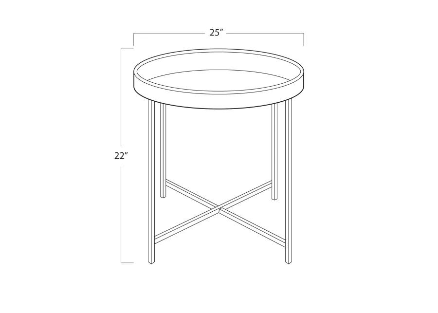 Derby Leather Tray Table (Blue)