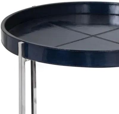 Derby Leather Tray Table (Blue)