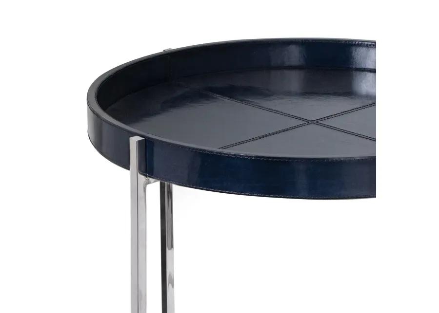 Derby Leather Tray Table (Blue)