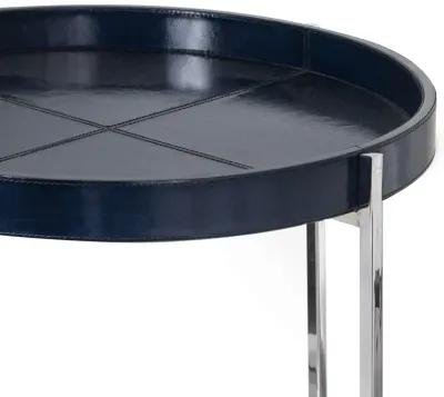 Derby Leather Tray Table (Blue)