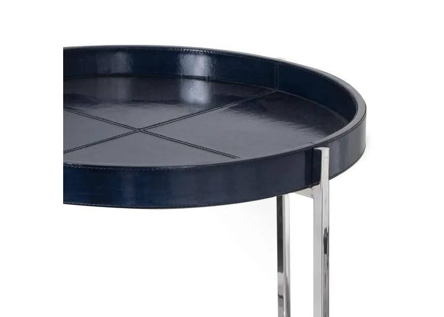 Derby Leather Tray Table (Blue)