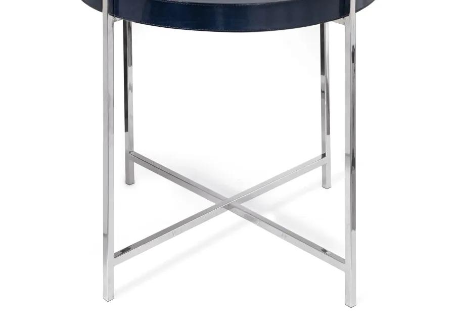 Derby Leather Tray Table (Blue)