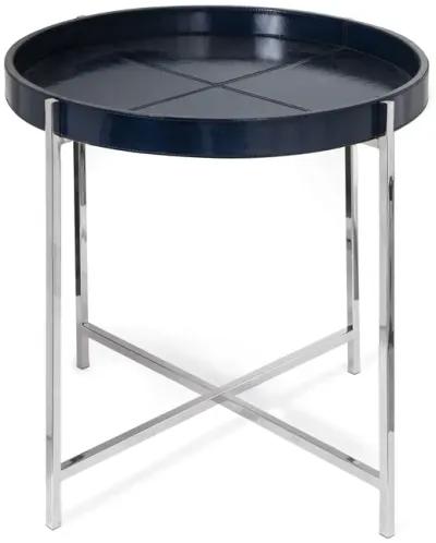 Derby Leather Tray Table (Blue)