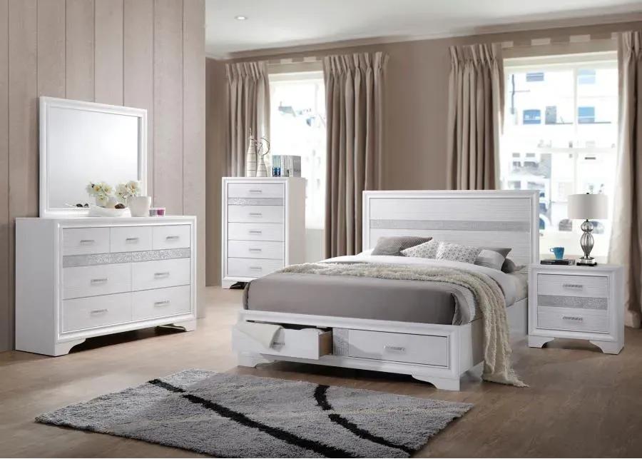 Miranda California King 2-drawer Storage Bed White