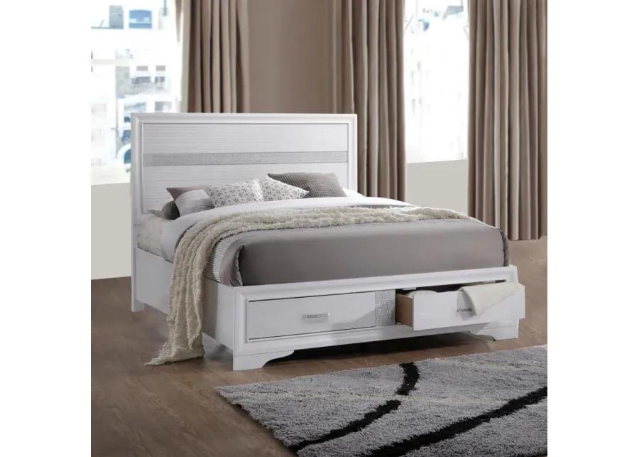 Miranda California King 2-drawer Storage Bed White