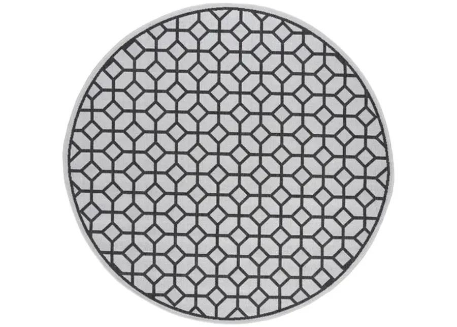 LINDEN 127 Collection LND127A-6R Light Grey / Charcoal 6'-7" X 6'-7" Round