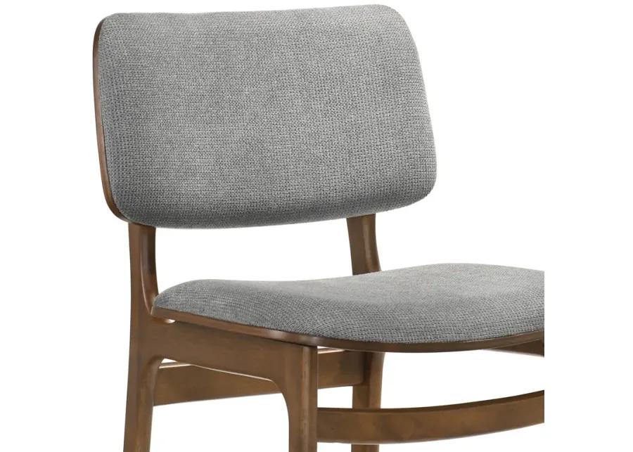 Lima Gray Upholstered Wood Dining Chairs in Walnut Finish - Set of 2