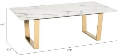 Atlas Coffee Table White & Gold