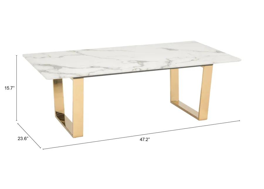 Atlas Coffee Table White & Gold