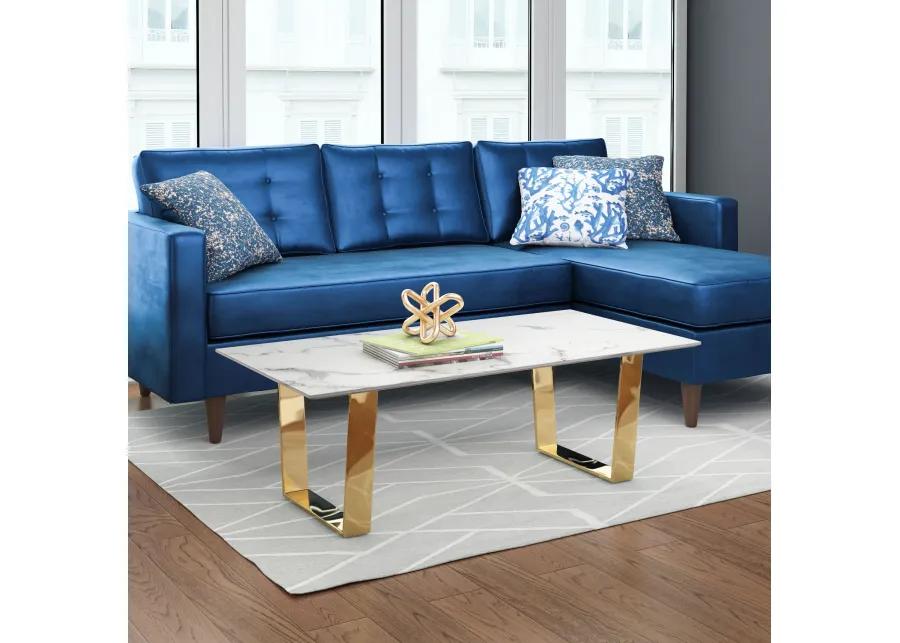 Atlas Coffee Table White & Gold