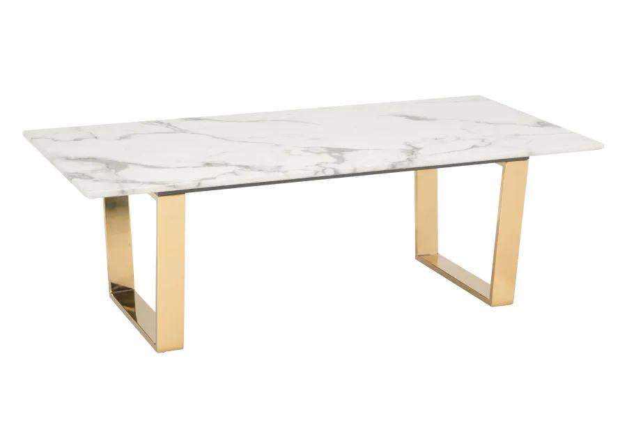 Atlas Coffee Table White & Gold