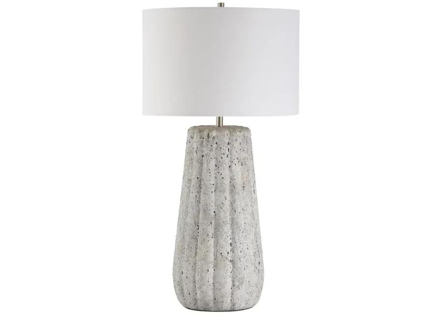 Weathered Stone Finish Ceramic Base Table Lamp