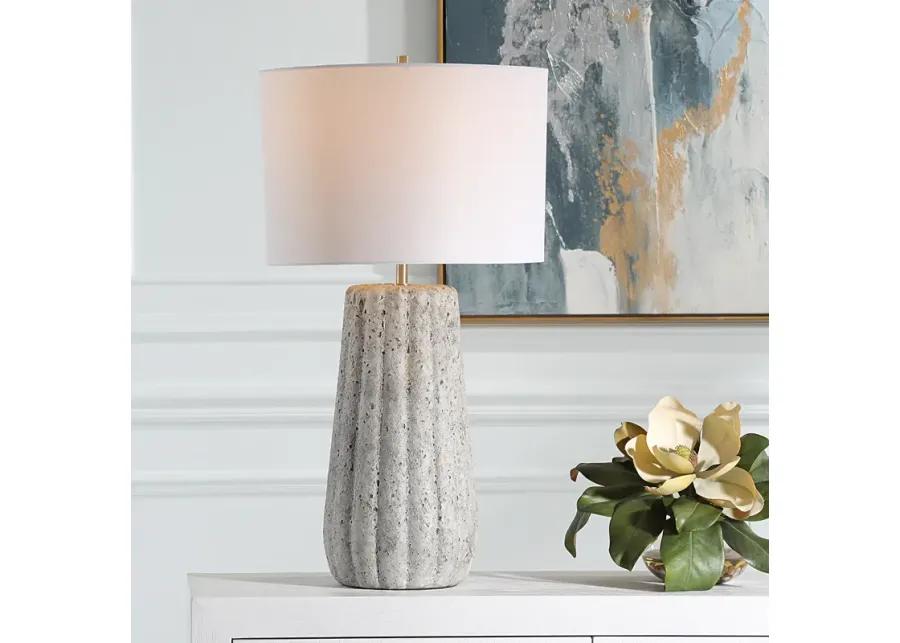 Weathered Stone Finish Ceramic Base Table Lamp