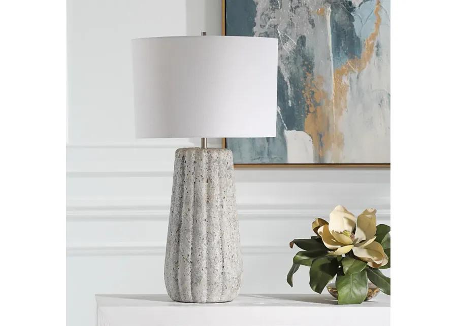 Weathered Stone Finish Ceramic Base Table Lamp