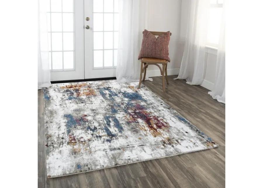 Signature Cream/Blue  Recycled Polyester 8' x 10' Rectangle Rug