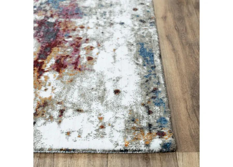 Signature Cream/Blue  Recycled Polyester 8' x 10' Rectangle Rug