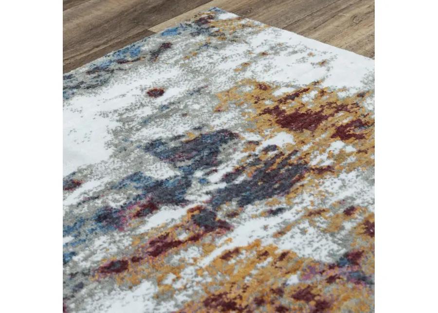 Signature Cream/Blue  Recycled Polyester 8' x 10' Rectangle Rug