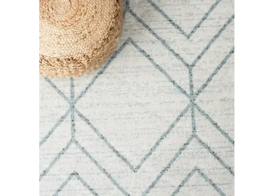 ADIRONDACK Contemporary Grey / Blue 3' X 5' Powerloomed Rug