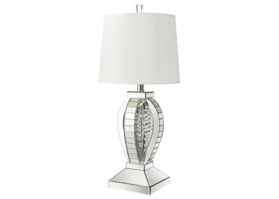 Klein Table Lamp with Drum Shade White and Mirror