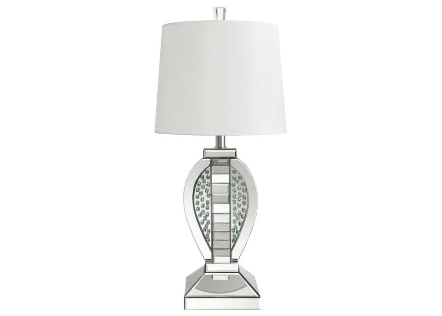 Klein Table Lamp with Drum Shade White and Mirror