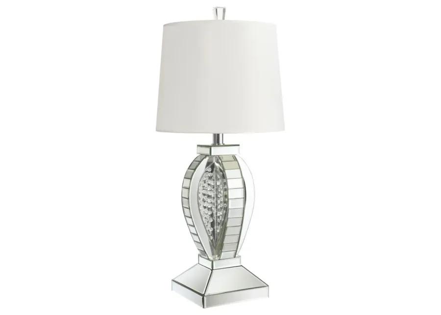 Klein Table Lamp with Drum Shade White and Mirror