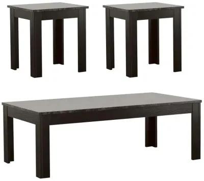 Rhodes 3-piece Faux-marble Top Occasional Table Set Black