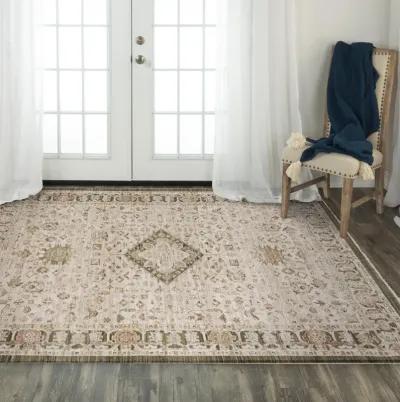 Iconic Natural  Medallion Polyester/Propylene 5'3"x7'9" Rectangle Rug