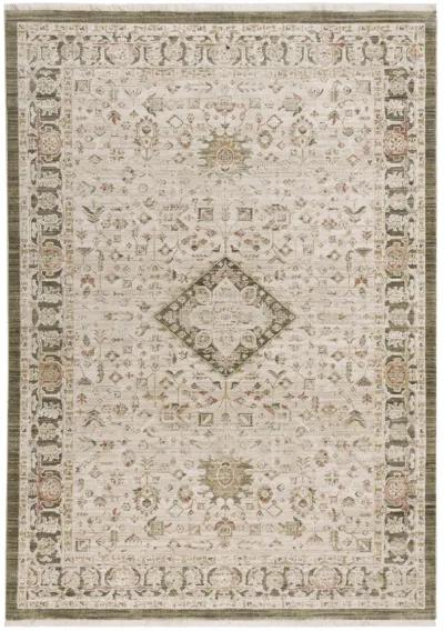 Iconic Natural  Medallion Polyester/Propylene 5'3"x7'9" Rectangle Rug