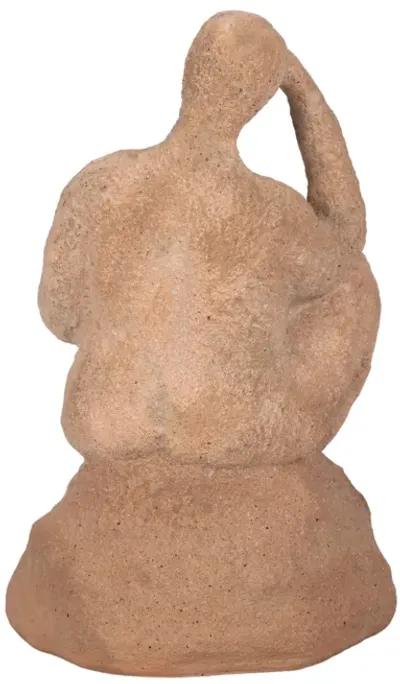 8" Thinking Man On Rock, Terracotta