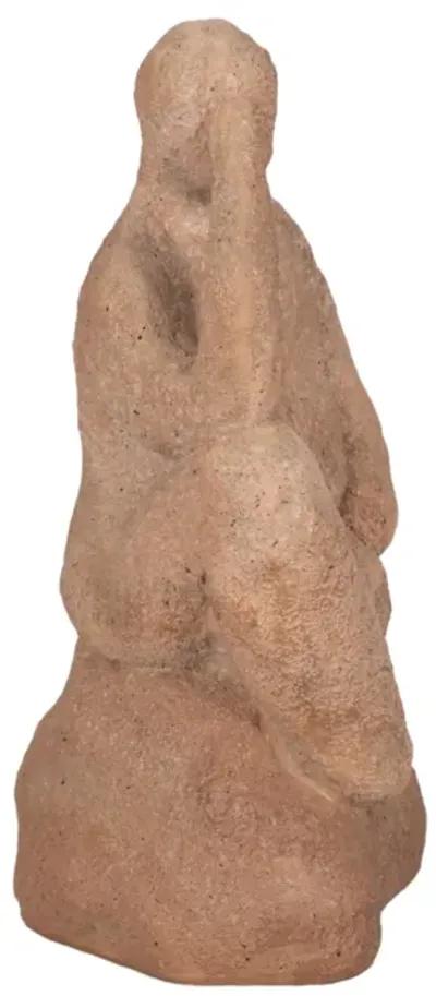 8" Thinking Man On Rock, Terracotta