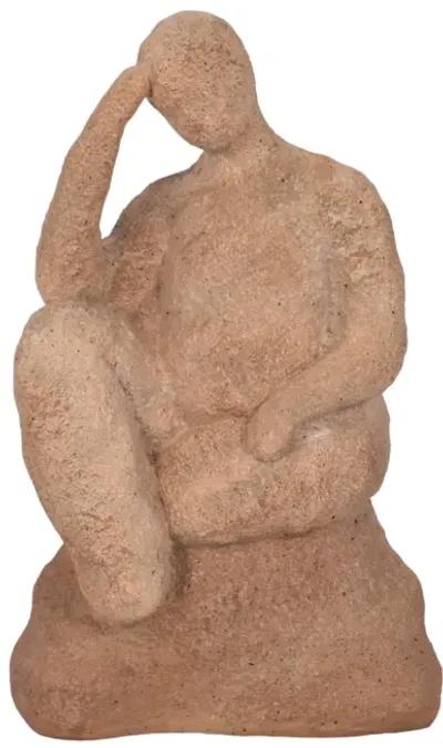 8" Thinking Man On Rock, Terracotta