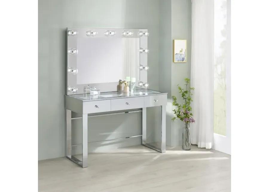 Umbridge 3-drawer Vanity with Lighting Chrome and White