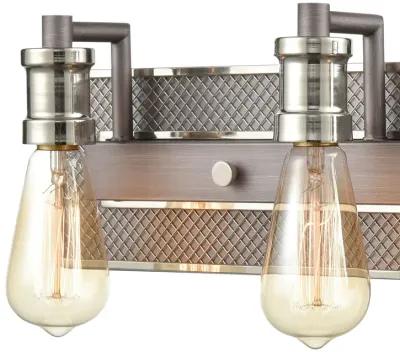 Gridiron 21" Wide 3-Light Vanity Light - Weathered Zinc