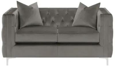 Phoebe Tufted Tuxedo Arms Loveseat Urban Bronze