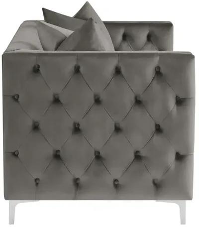 Phoebe Tufted Tuxedo Arms Loveseat Urban Bronze