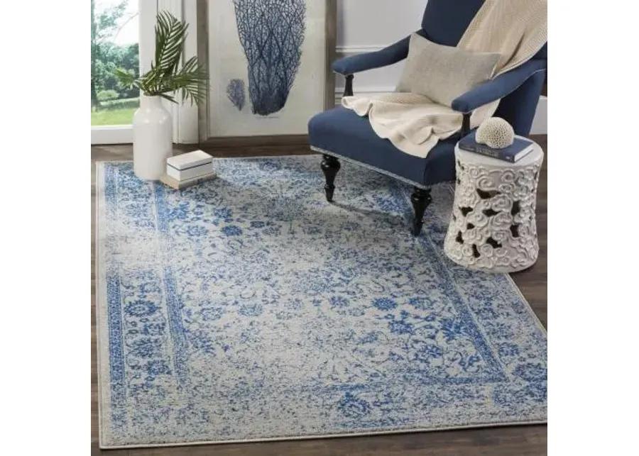 Adirondack Contemporary Grey / Blue 8' X 10' Powerloomed Rug