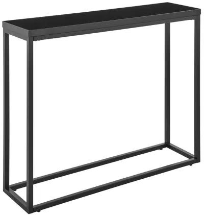 Teresa Console Table in High Gloss Black with Matte Black Base