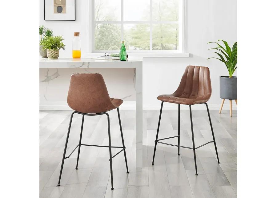 Robert KD PU Counter Stool, Umber Brown 