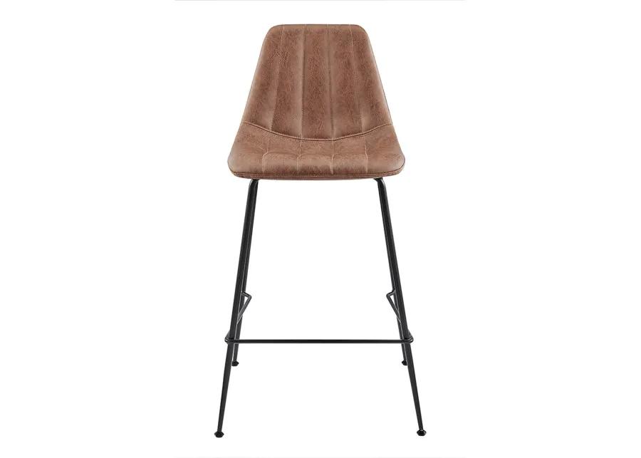 Robert KD PU Counter Stool, Umber Brown 