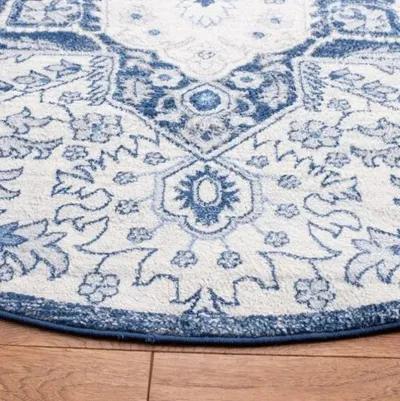 Brentwood 816 Cream / Blue 4' X 6' Small Rectangle Powerloomed Rug