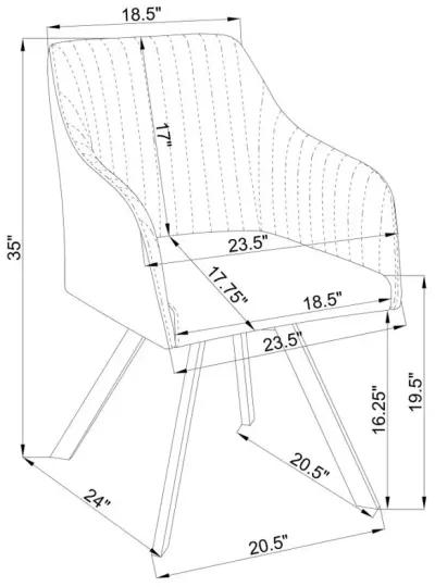 Aaron Tufted Sloped Arm Swivel Dining Chair