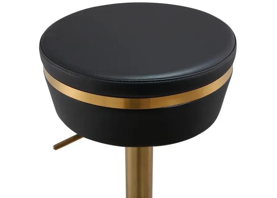 Astro Black and Gold Adjustable Stool