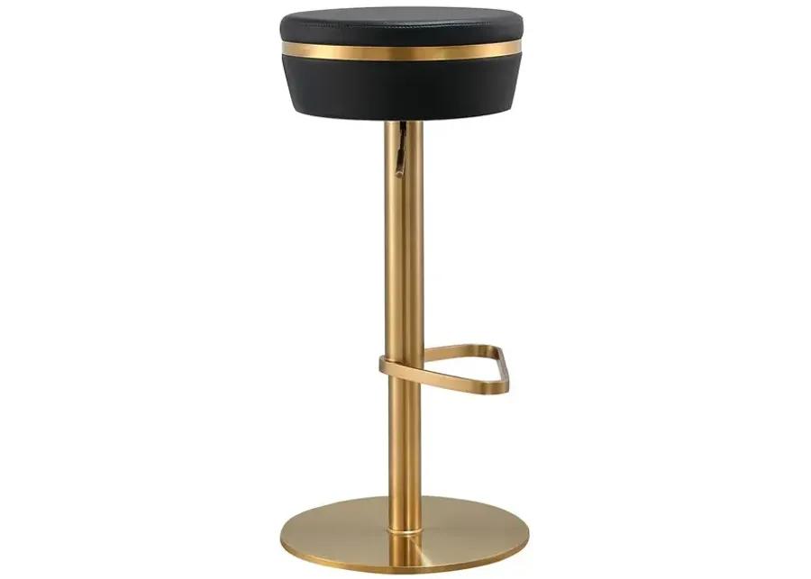 Astro Black and Gold Adjustable Stool