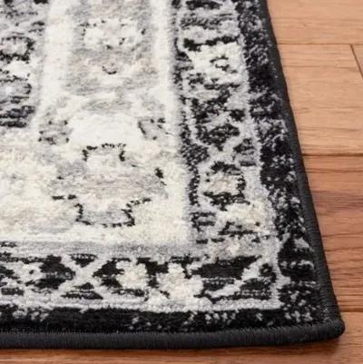 Brentwood 852 Black / Ivory 10' X 13' Large Rectangle Powerloomed Rug